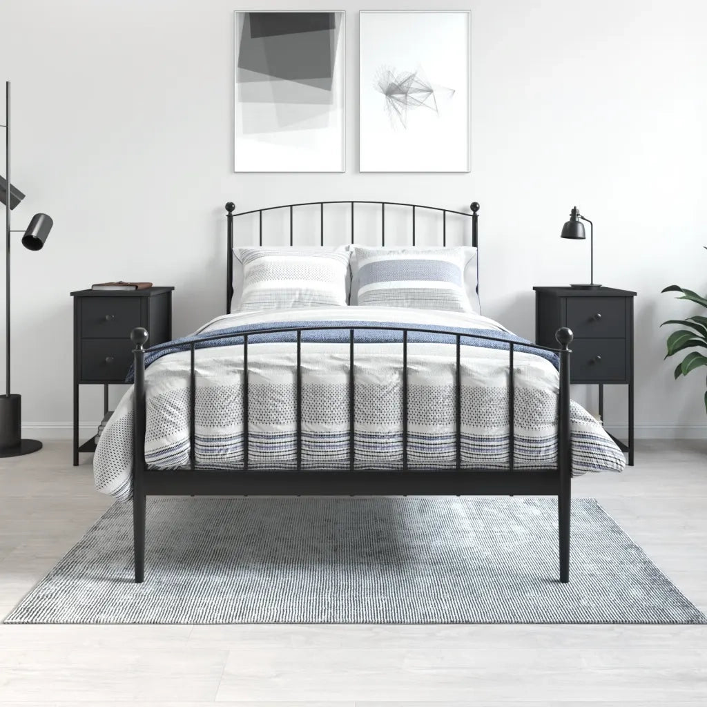 Set di 2 Comodini | Armadio da Notte | Mobiletto da notte Neri 32x42x70 cm in Legno Multistrato