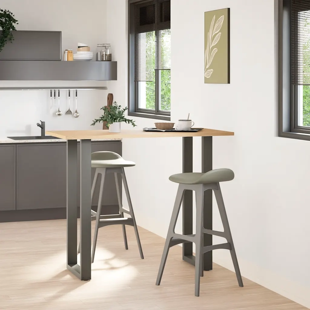 Gambe per tavolo da bar a forma di U 2 pz Antracite 50x(110-111) cm Acciaio 4013246