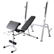 Panca-Sgabello Multifunzione con Bilanciere e Set di Manubri 60,5 kg 611716