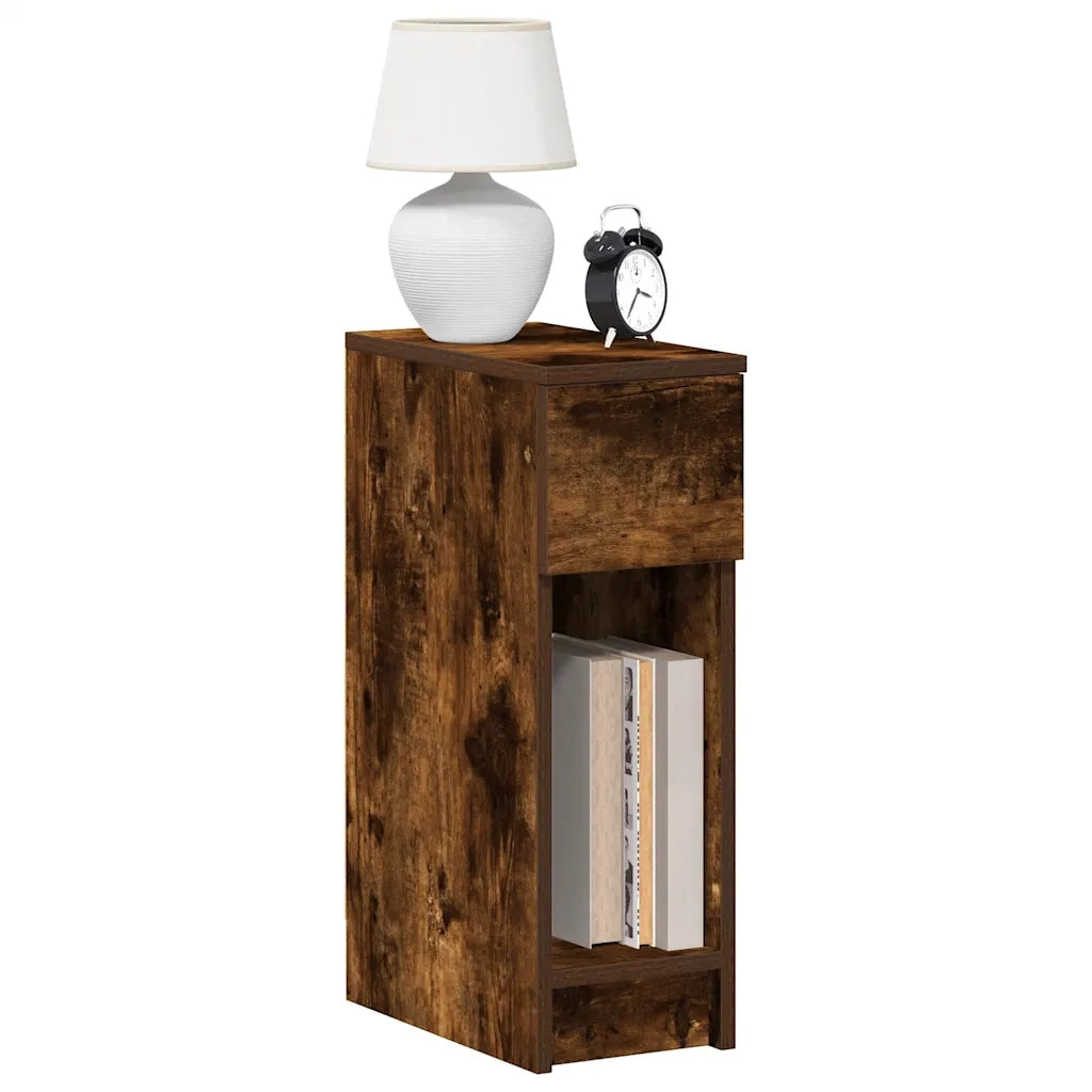 vidaXL Comodini con Cassetto 2 pz Rovere Fumo 20x36x60 cm