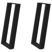 Gambe per Tavolo Consolle a Forma di U 2 pz Nere 38x(72-73) cm Acciaio 4012780
