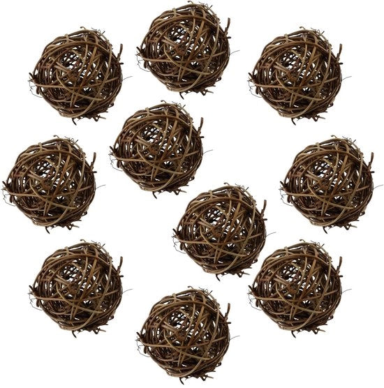 Confezione di 10 palline di legno di salice naturali - accessori per conigli - giocattoli per bambini - alta qualità