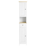 mobile a colonna bagno salvaspazio Bianco Con Cassetti Bianco-Naturale L32*A170*P30 cm, FRG236-WN