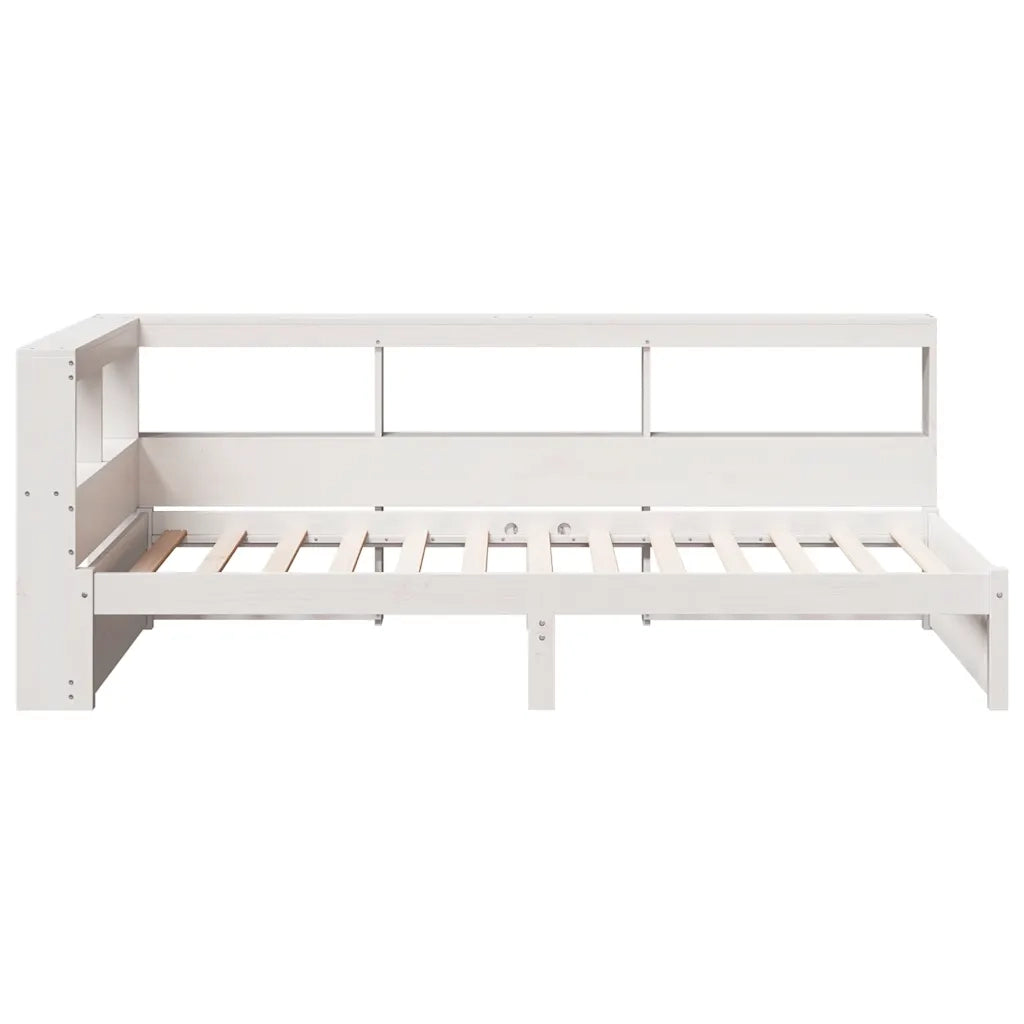 Letto con Libreria senza Materasso-Struttura Letto con contenitore 75x190 cm in Legno Pino 865595