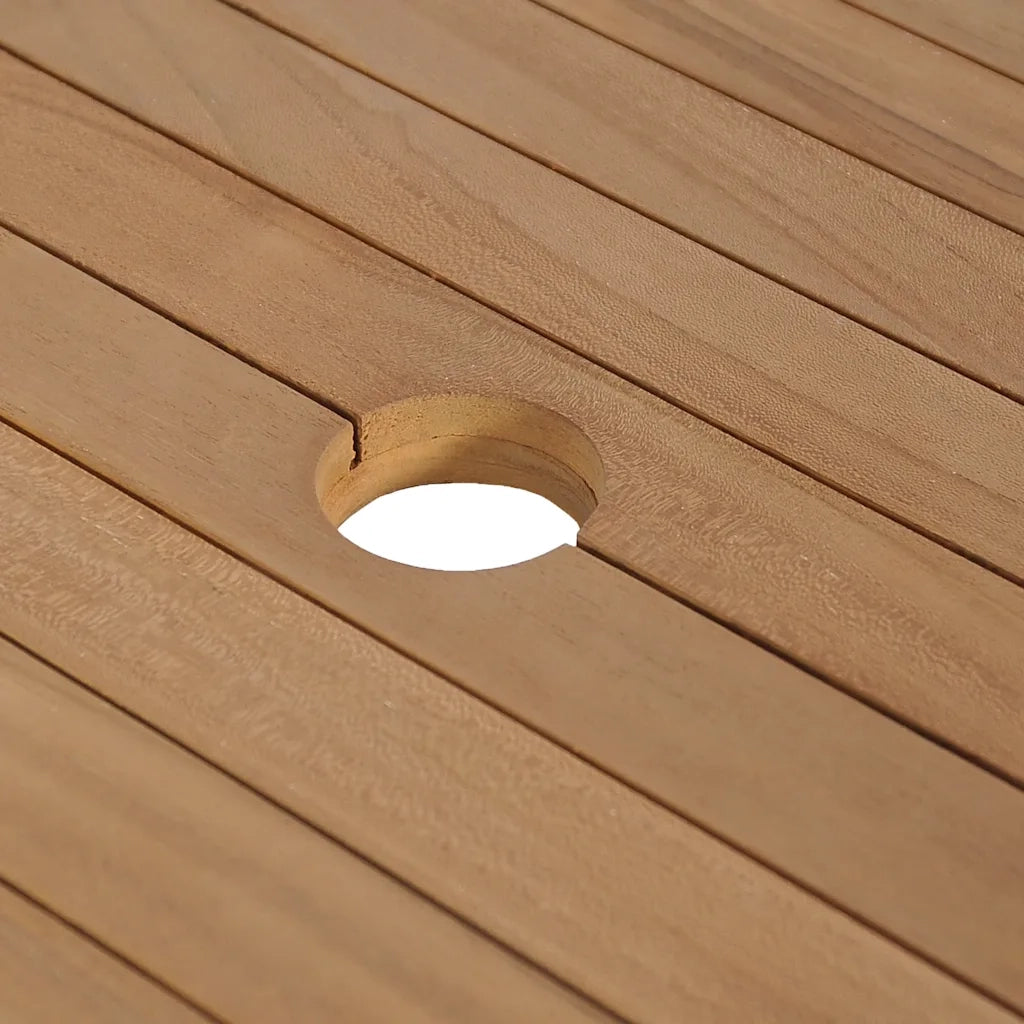 Armadietto da Bagno in Legno di Teak con Lavabo in Marmo Crema 3058164
