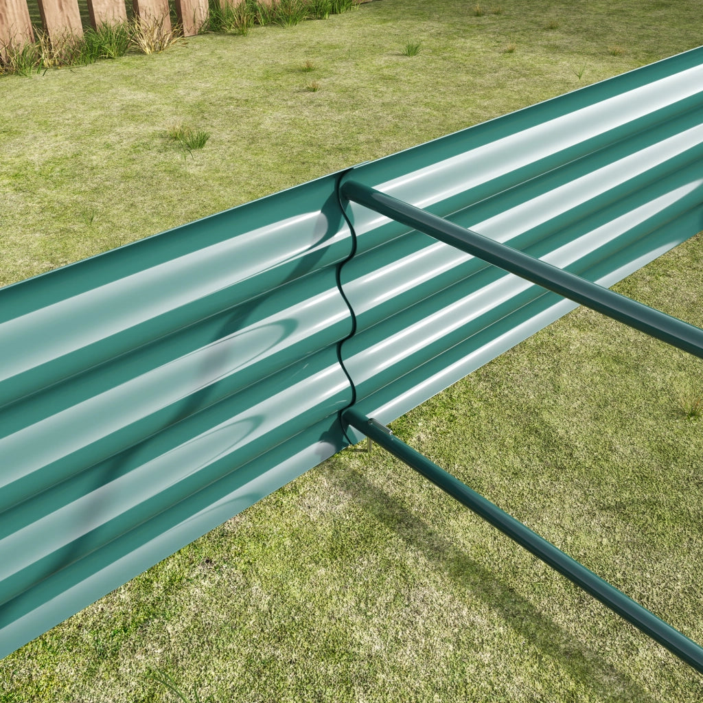 Aiuola rialzata in metallo verde per orto e giardino 232 × 113.5 × 30 cm