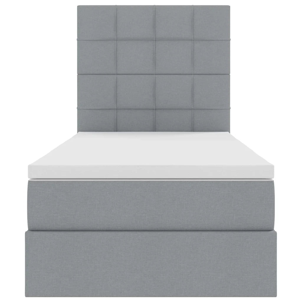 Letto con contenitore e LED con led Grigio chiaro 100 x 200 cm 3372396