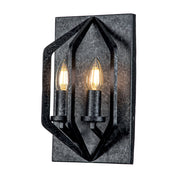 Applique Industrial Nordico Vanguard Acciaio Nero Antico 2 Luci E14