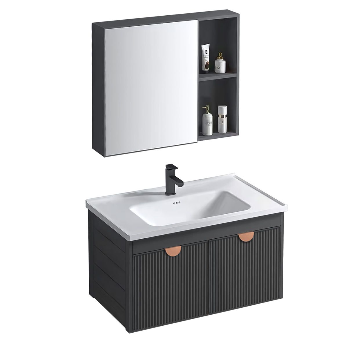 Set Di Mobili Da Bagno Con Lavabo Mario 60cm Grey