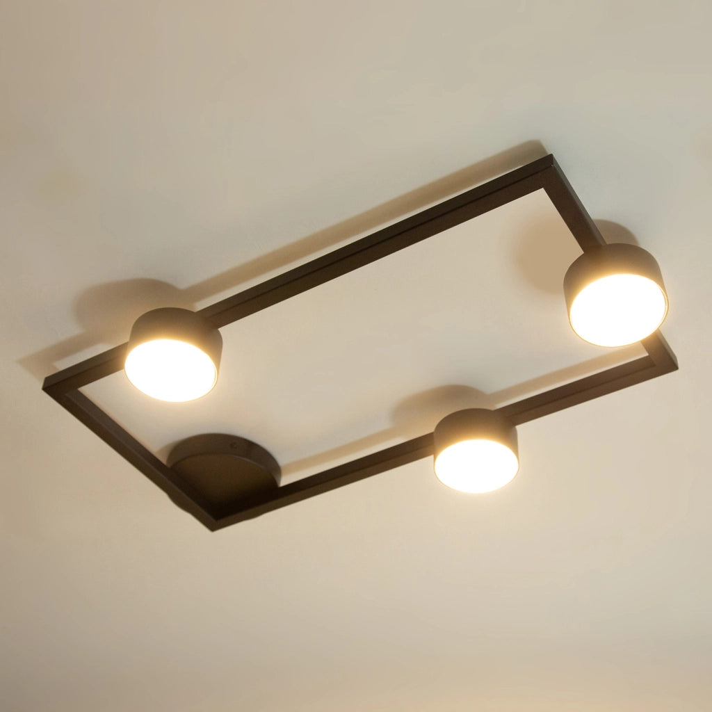 Plafoniera moderna nera rettangolare 3xGX53 Frame Sigma