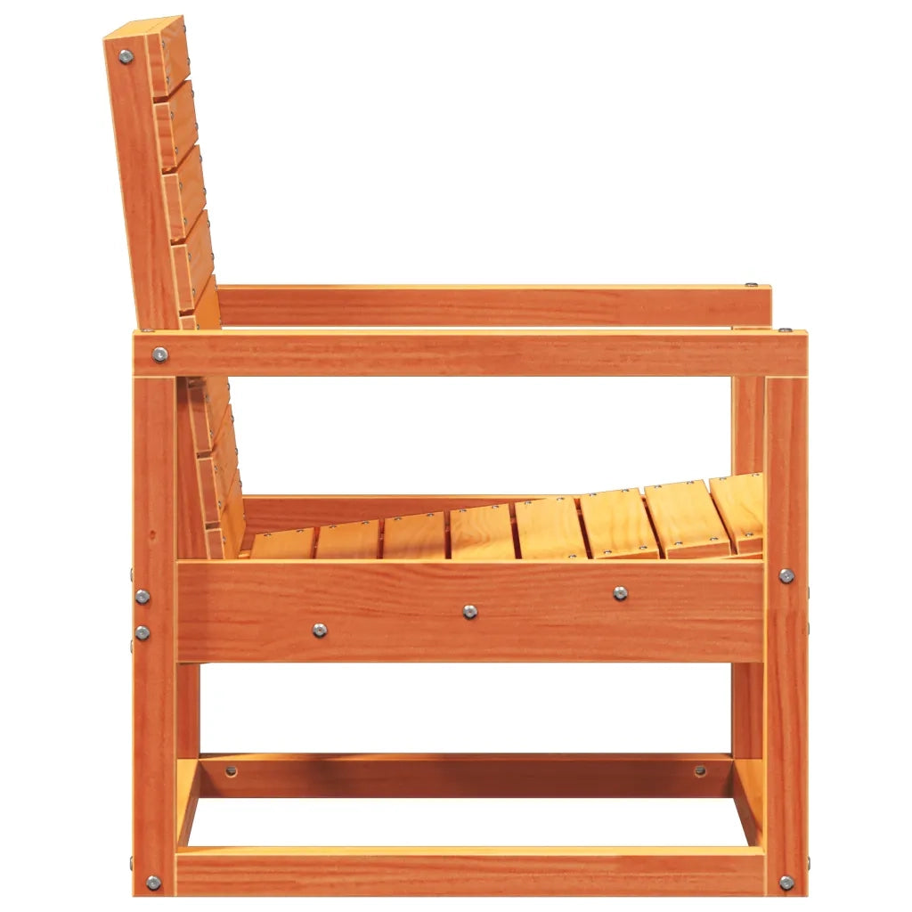 Set Salotto da Giardino 3 pz Marrone Cera Legno Massello Pino