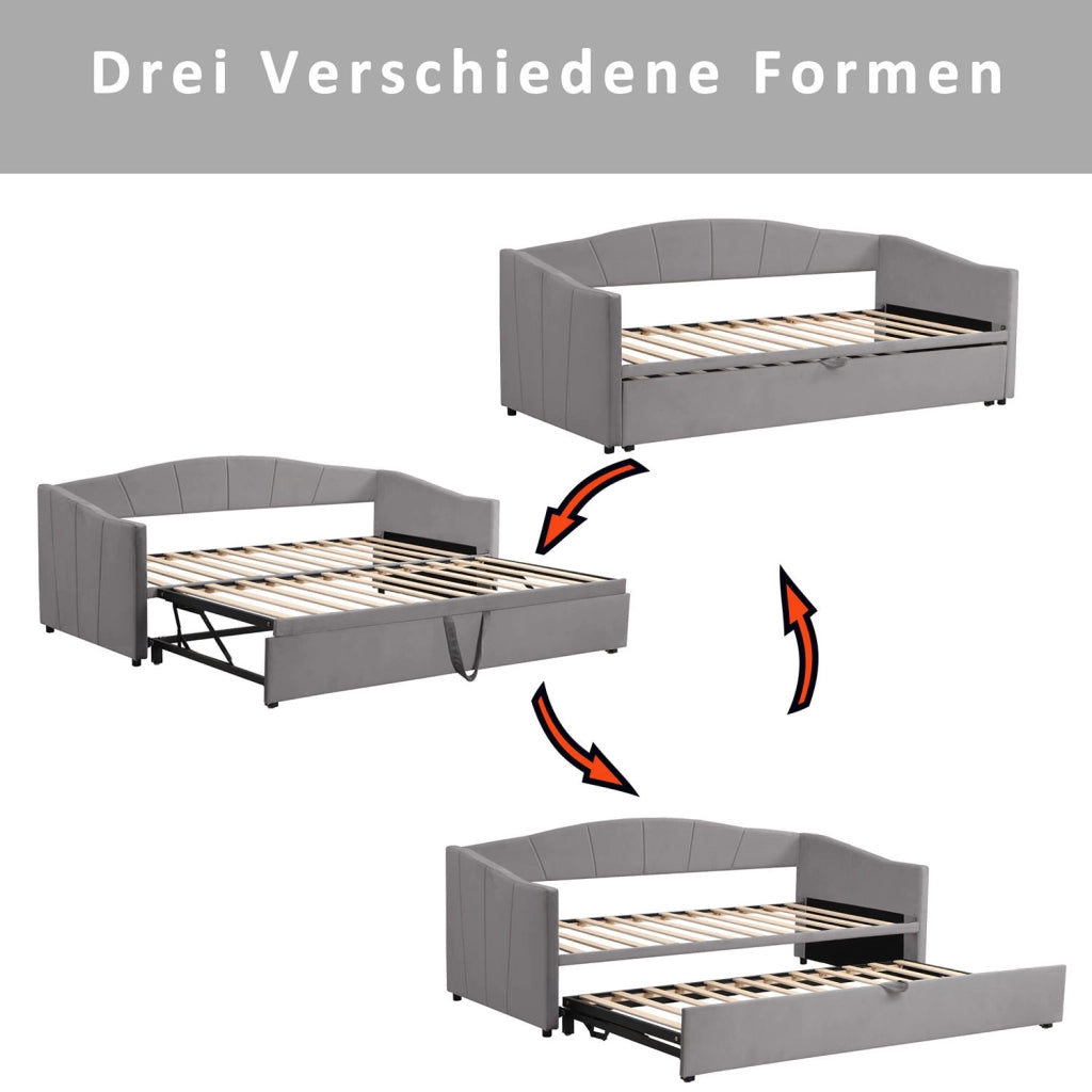 Letto a scomparsa per adulti - Xylo - 90/180x200 cm - Grigio