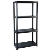 Scaffale a 4 Ripiani Nero 61x30,5x130 cm in Plastica CFW2762122