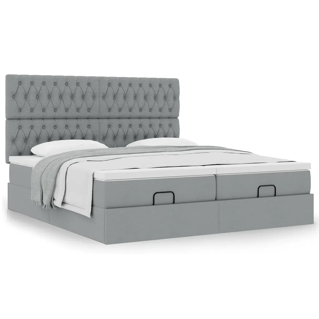 Struttura Letto Pouf con Materassi 160x200 cm in Tessuto 3313706
