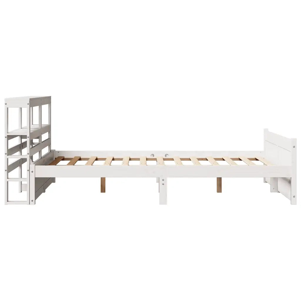 vidaXL Giroletto con Testiera Bianco 150x200 cm Legno Massello di Pino