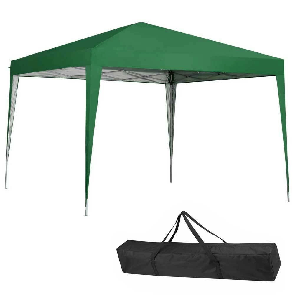 Gazebo 3x3 Pieghevole Impermeabile Richiudibile Fisarmonica Fiera mercato Verde