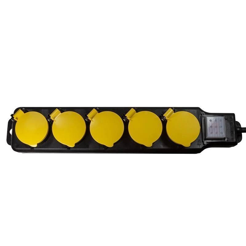 LogiLink LPS255 prolunghe e multiple 1,5 m 5 presa(e) AC Esterno Nero, Giallo