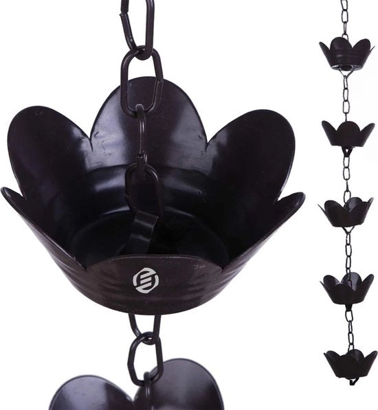 Regenketting per Esterno - Effetto Cascata - Catena in Acciaio Inossidabile - Raccoglitore di Acqua - Decorazione per Finestre Esterne