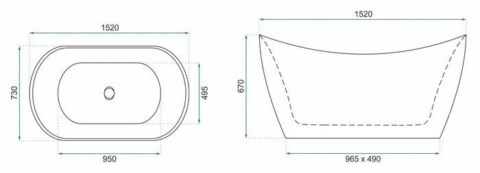 Vasca Bagno Da Terra Rea Ferrano Slim 150 Copritappo oro spazzolato