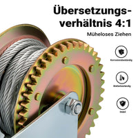 Verricello manuale per barche da 720 kg 10 m rapporto di trasmissione 4:1