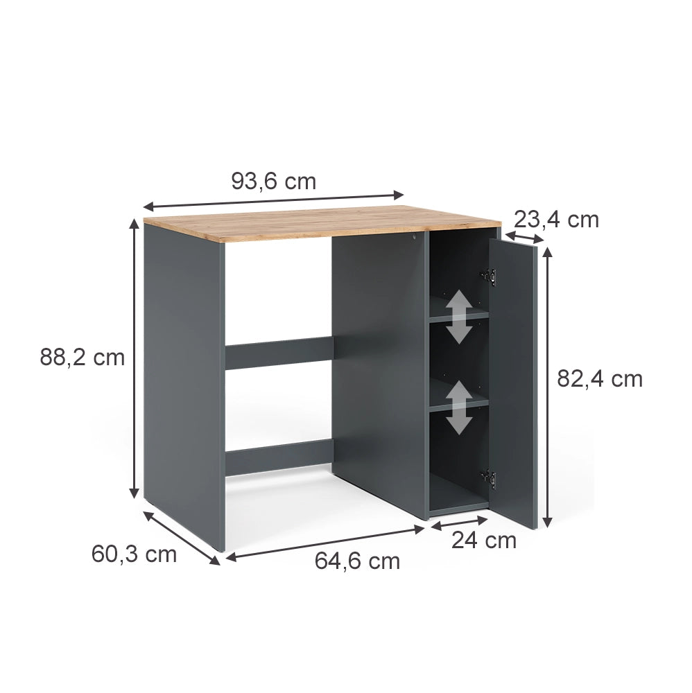 Vicco Mobile lavatrice Antracite/quercia dorata 93.6 x 88.2 cm Base della lavatrice