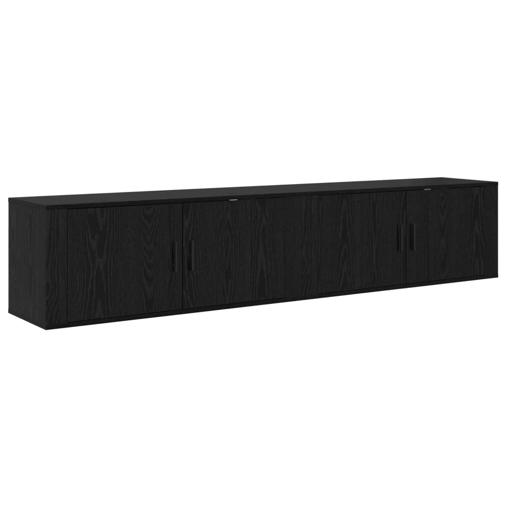 Set Mobile TV da Parete 2 pz Rovere Nero Legno ingegnerizzato 3415605