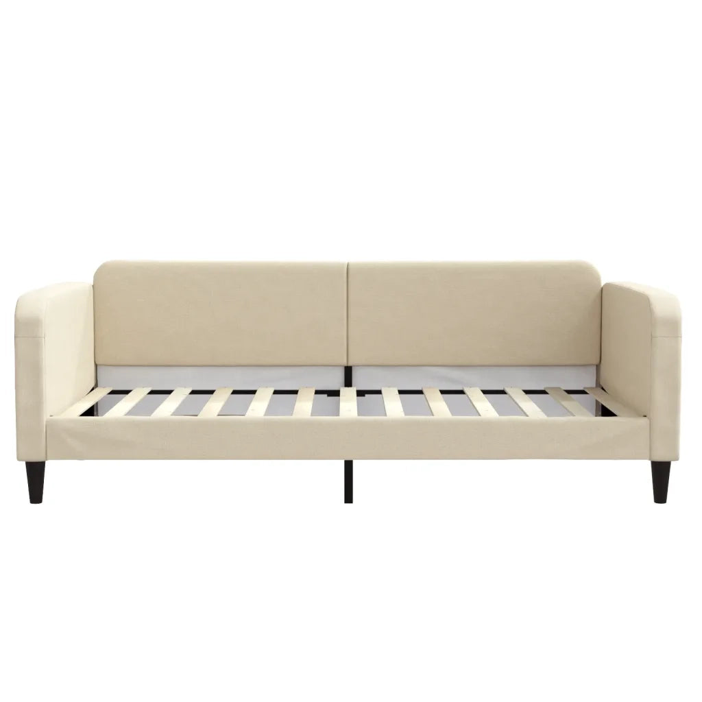 Letto da Giorno Crema 100x200 cm in Tessuto 354042
