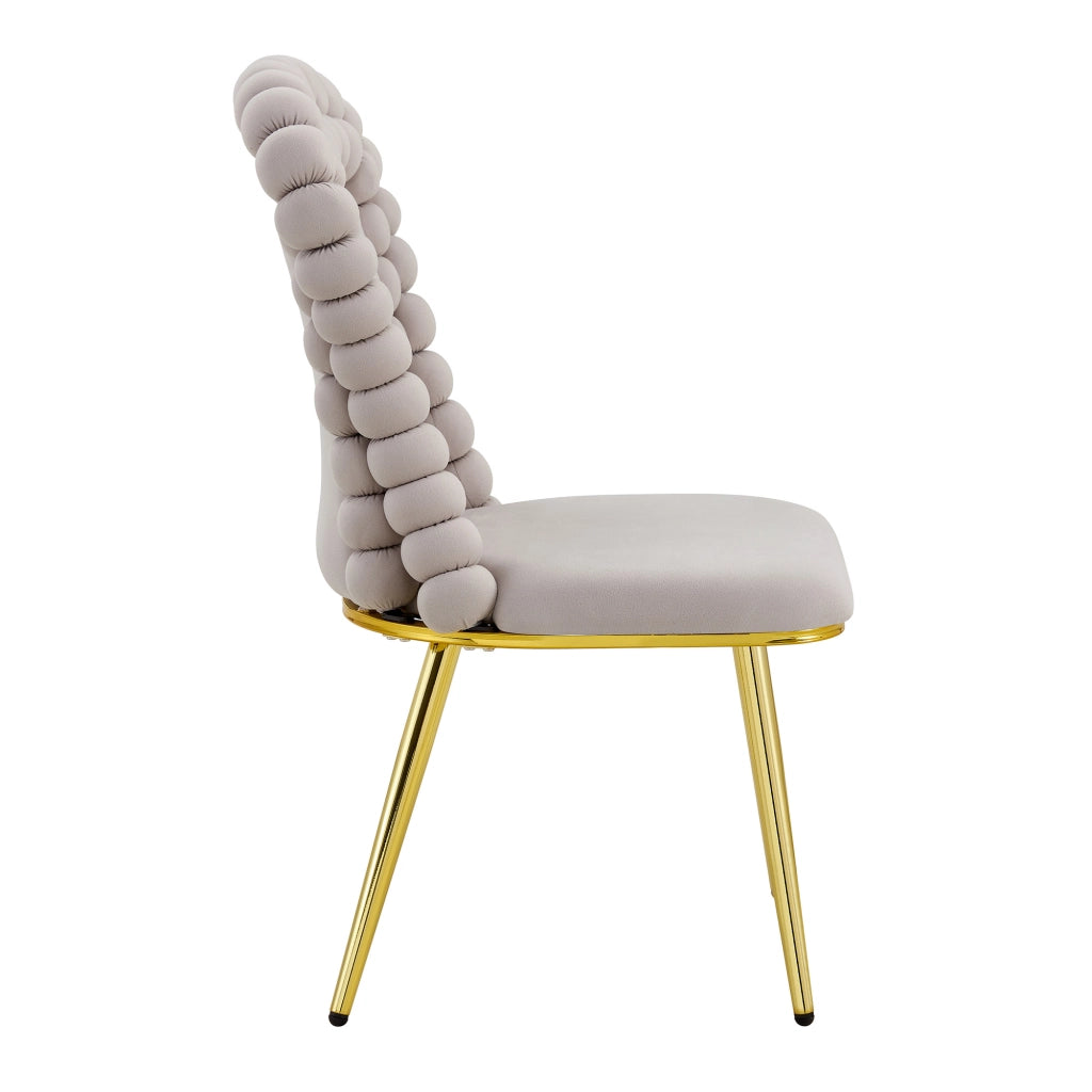Sedie da Pranzo in Velluto Grigio con Gambe in Metallo Dorato ¨C MINIMAL ¨C Set 2 Pezzi