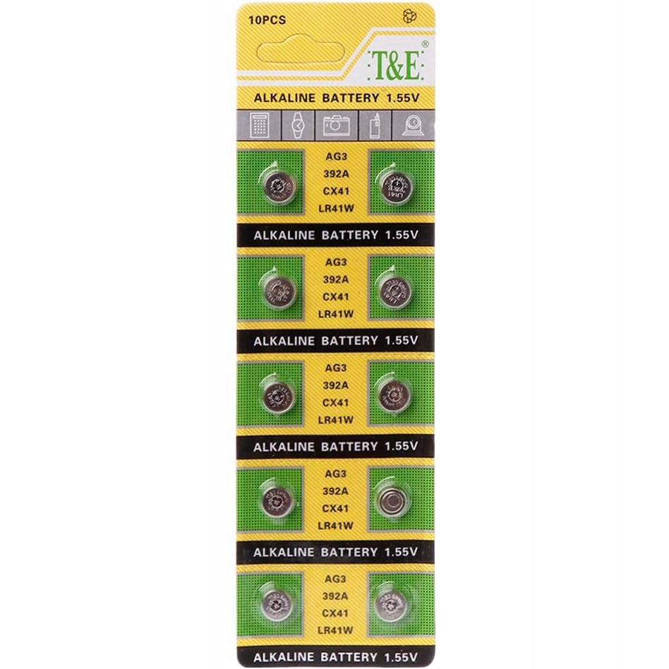Batterie Alcaline AG3/LR41 – 1.55V, 10 Pezzi | Tecnologia Avanzata, Ecologiche