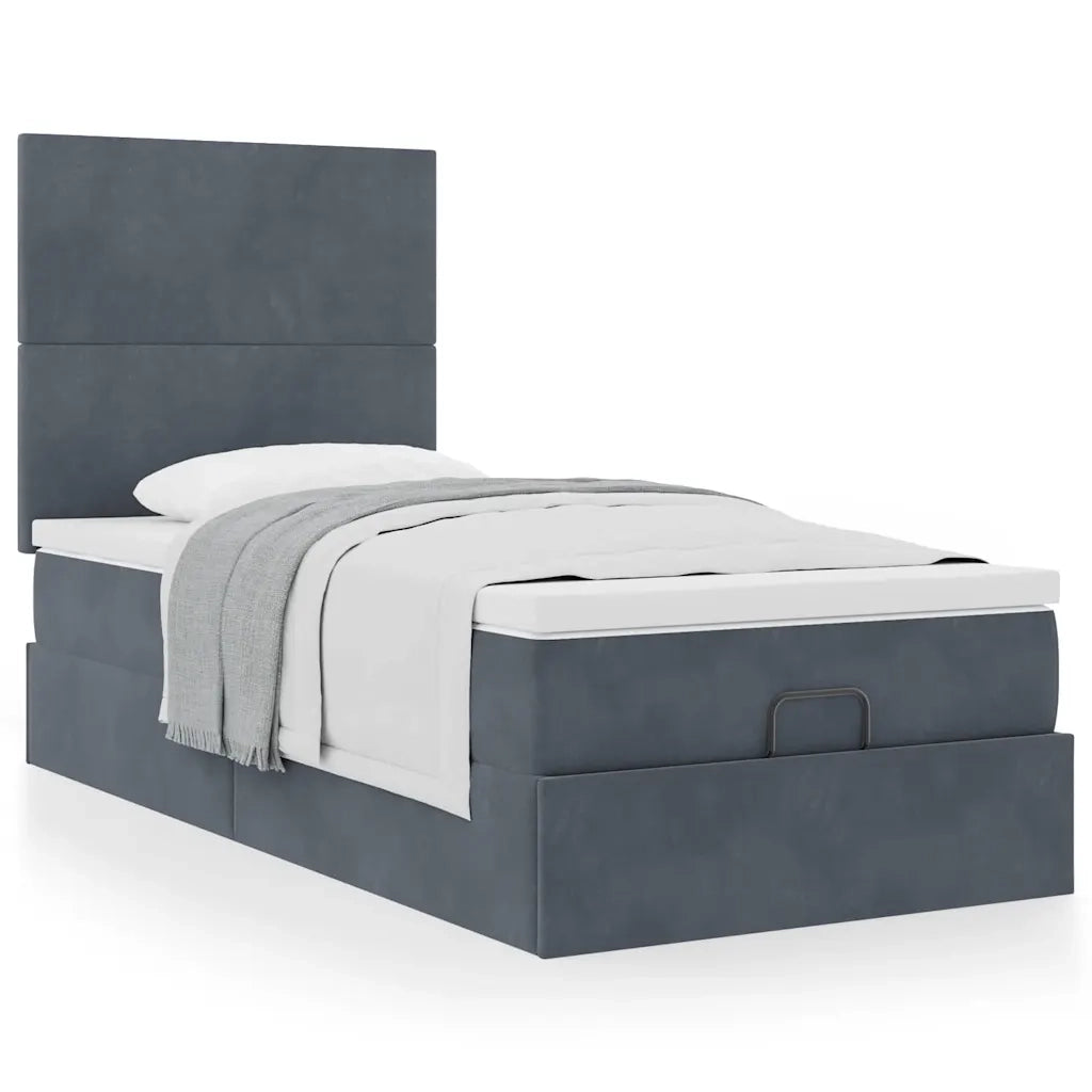 Struttura Letto Pouf con Materassi 180x200 cm in Velluto 3313362