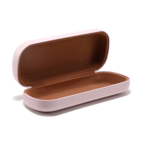 Etui in PU pelle per occhiali - Protezione portatile - 16 x 6,4 x 3cm (rosa chiaro)