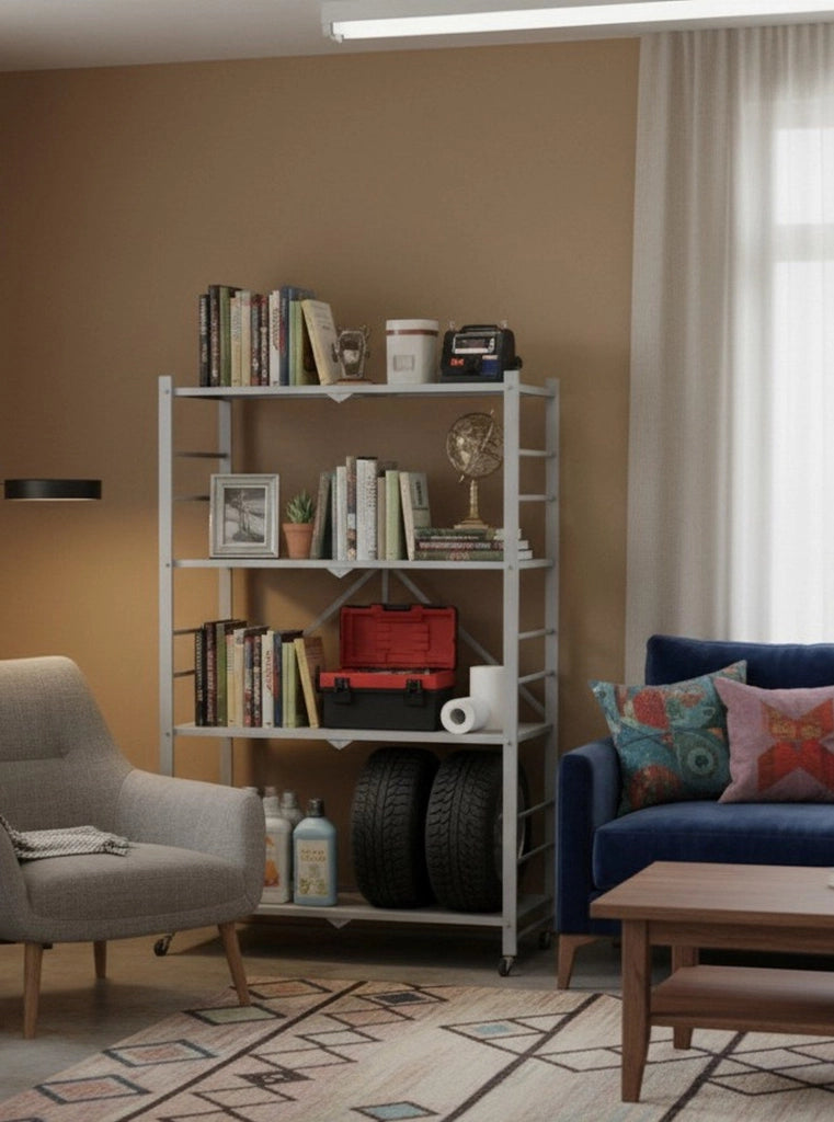 Soprana, Scaffali Ruote, 71x38x121h cm Grigio