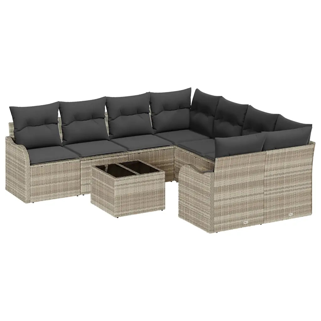 Set Divano da Giardino 9 pcs Grigio chiaro e grigio scuro 3354311