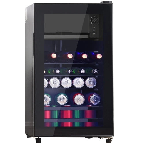 Mini frigorifero; congelatore; volume totale 76L; freezer 6L; compartimento frigorifero 70L; basso rumore; sistema di raffreddamento a compressore; efficiente energeticamente; mensole regolabili; nero