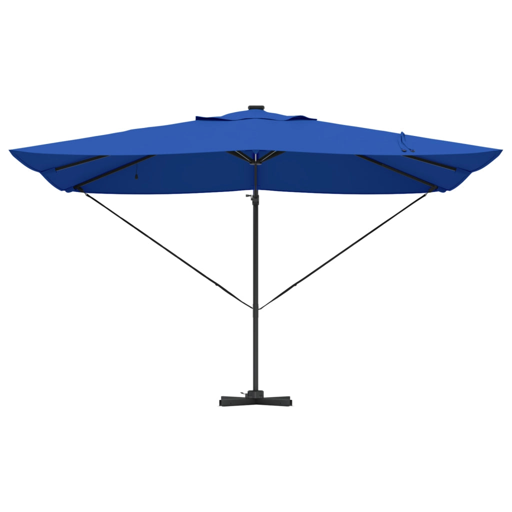 Ombrellone a Sbalzo Roma con LED Blu Azzurro 352x251x265 cm Alluminio