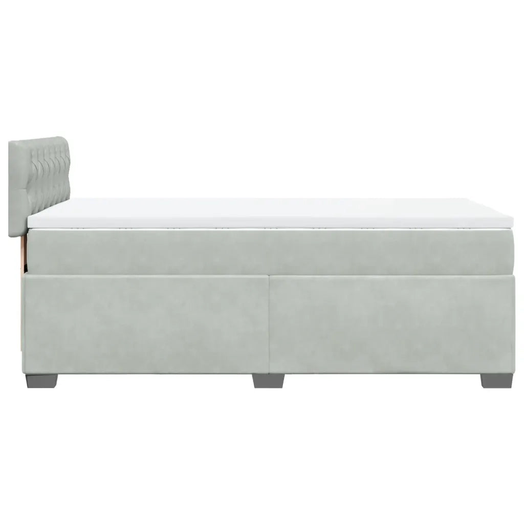 Giroletto a Molle con Materasso Grigio Chiaro 90x200 cm Velluto 3286216