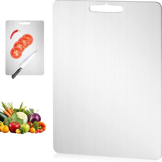 Tavolo di Lavoro in Acciaio Inossidabile 38,5x27,5cm per la Cucina - Tavolo di Lavoro in Acciaio 304 affidabile per Carne Frutta Verdure - Pane Burro Cibo per Bambini Varie Operazioni di Cottura