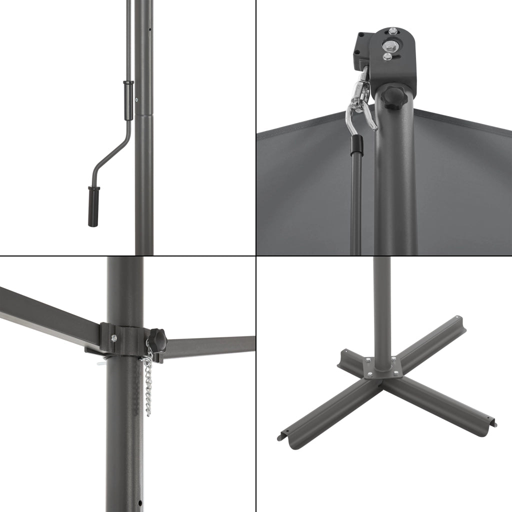 Tenda da sole Autoportante 'Selenizza' (Lu x La x A) 600 x 300 x 260 cm Inclinazione Tenda Regolabile - Grigio Scuro [pro.tec]