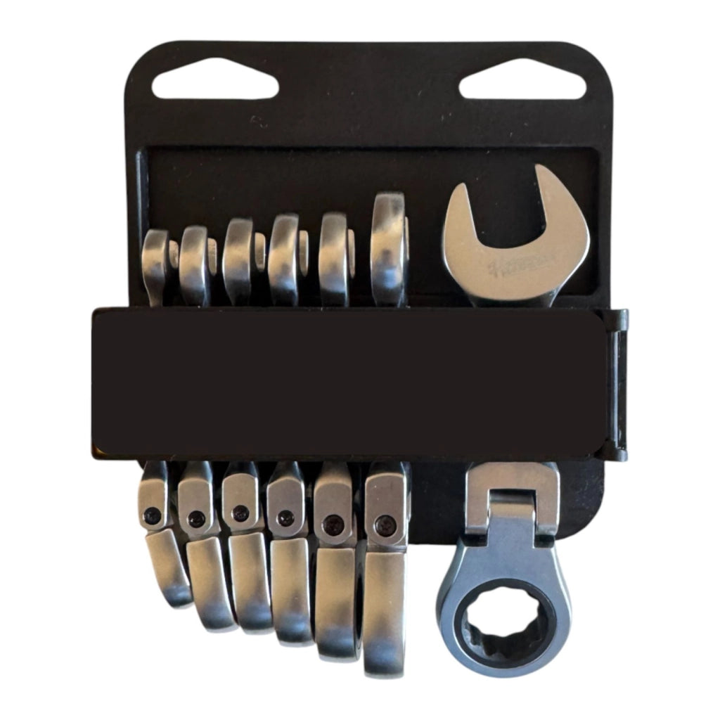 Set Chiavi Combinate a Cricchetto Flessibili 7 Pezzi 8–17 mm Acciaio Cr-V Testa Snodata 192503