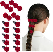 Set di spille per capelli mini con rose rosse e accessori capelli fiori - decorazione antislip da 60 pezzi per donne e ragazze