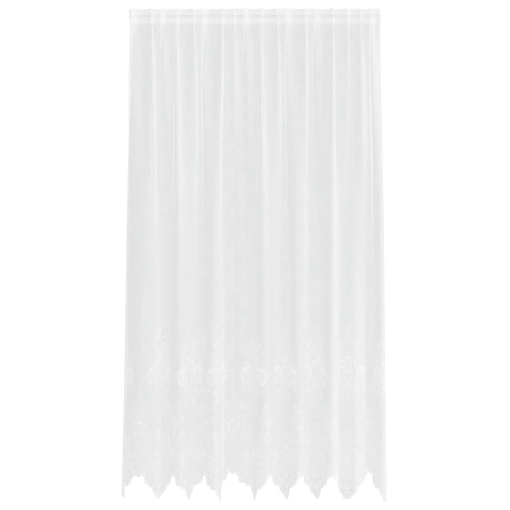 vidaXL Tende con tende Floreale Bianco Poliestere
