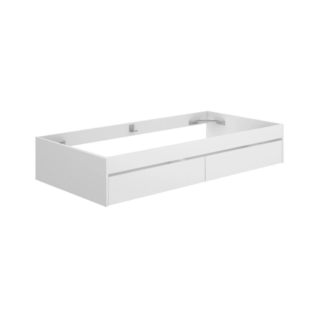 Letto singolo Neki, Sommier per camera da letto, Giroletto per stanza, Struttura porta materasso, 96x195 h40 cm, Bianco