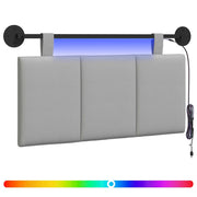 Testiera | Testata sospesa Con luce LED Grigio Nuvola Tessuto
