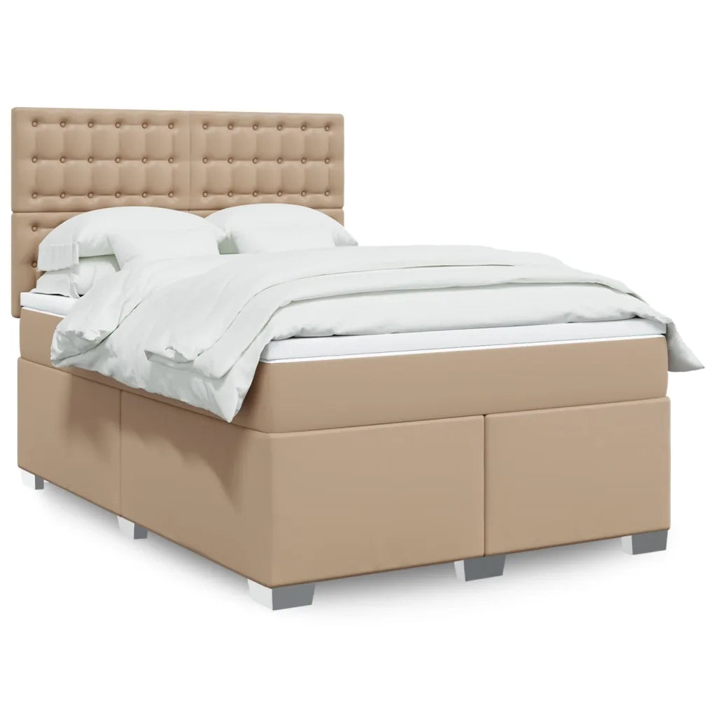 Giroletto a Molle con Materasso Cappuccino 140x200cm Similpelle 3290727
