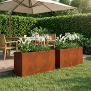 Vaso da giardino 2 pz Ruggine 100 x 30 x 49 cm Acciaio Corten 8005875