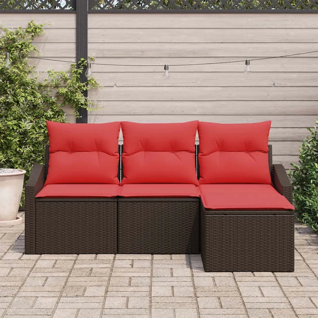 Set di divani 4 pz Marrone polyrattan 3346674
