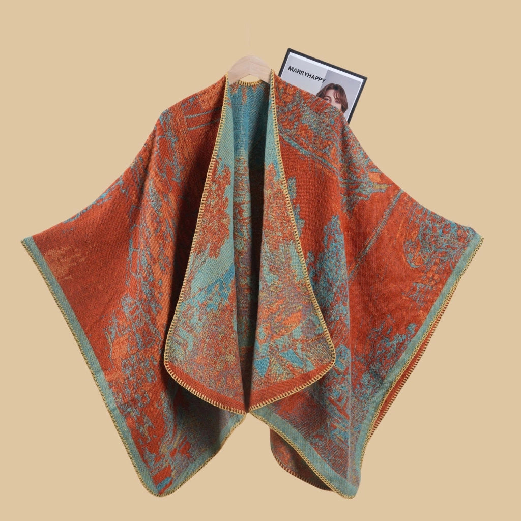 Sciarpa calda e spessa double face, scialle/mantella retr¨° da donna
