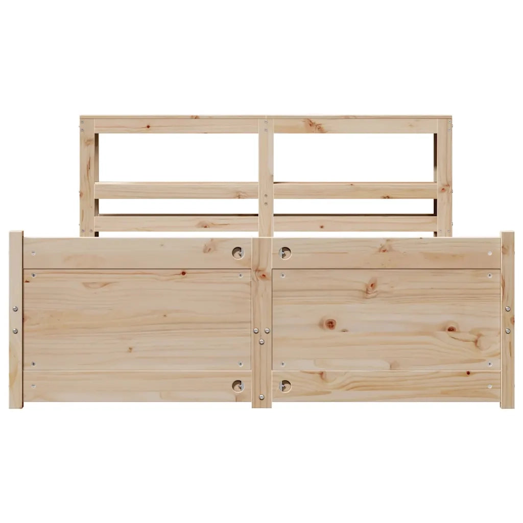 Giroletto con Testiera 140x200 cm in Legno Massello di Pino 3306021