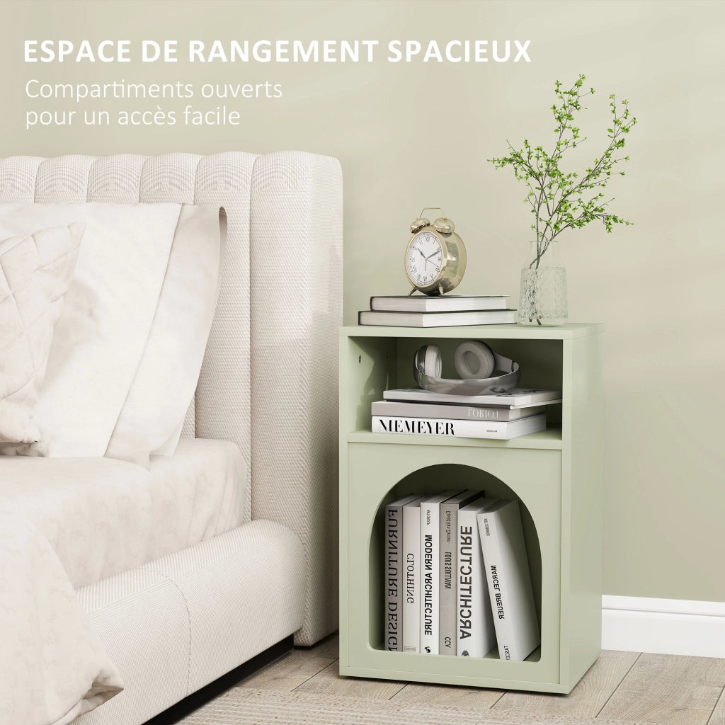 Comodino con ripiani aperti ¨C zephmum ¨C verde chiaro 40x30x60
