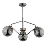 Plafoniera moderna nera/cromo sfere vetro 3xE14 Barsum Alfa